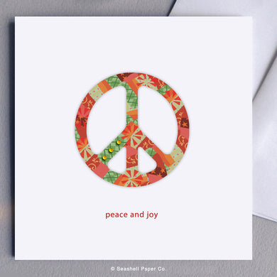 Holiday Seasons Peace And Joy Card - seashell-paper-co